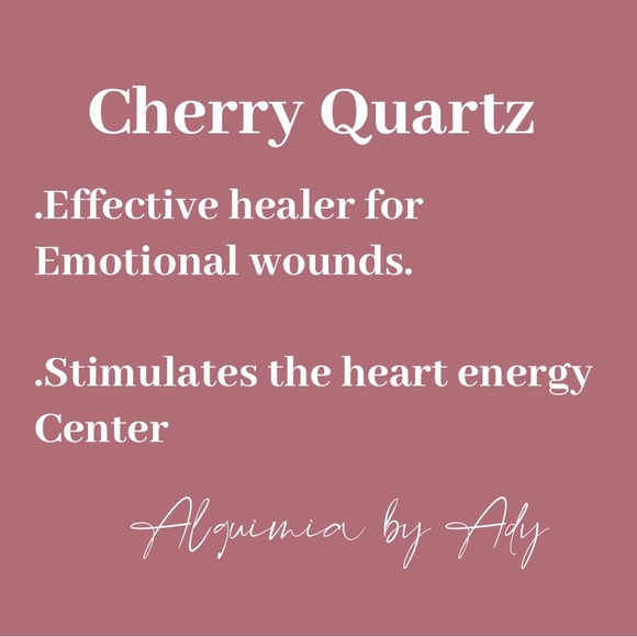 Cherry Quartz beaded gemstone bracelet/ heart chakra healing crystal - Picture 3 of 5